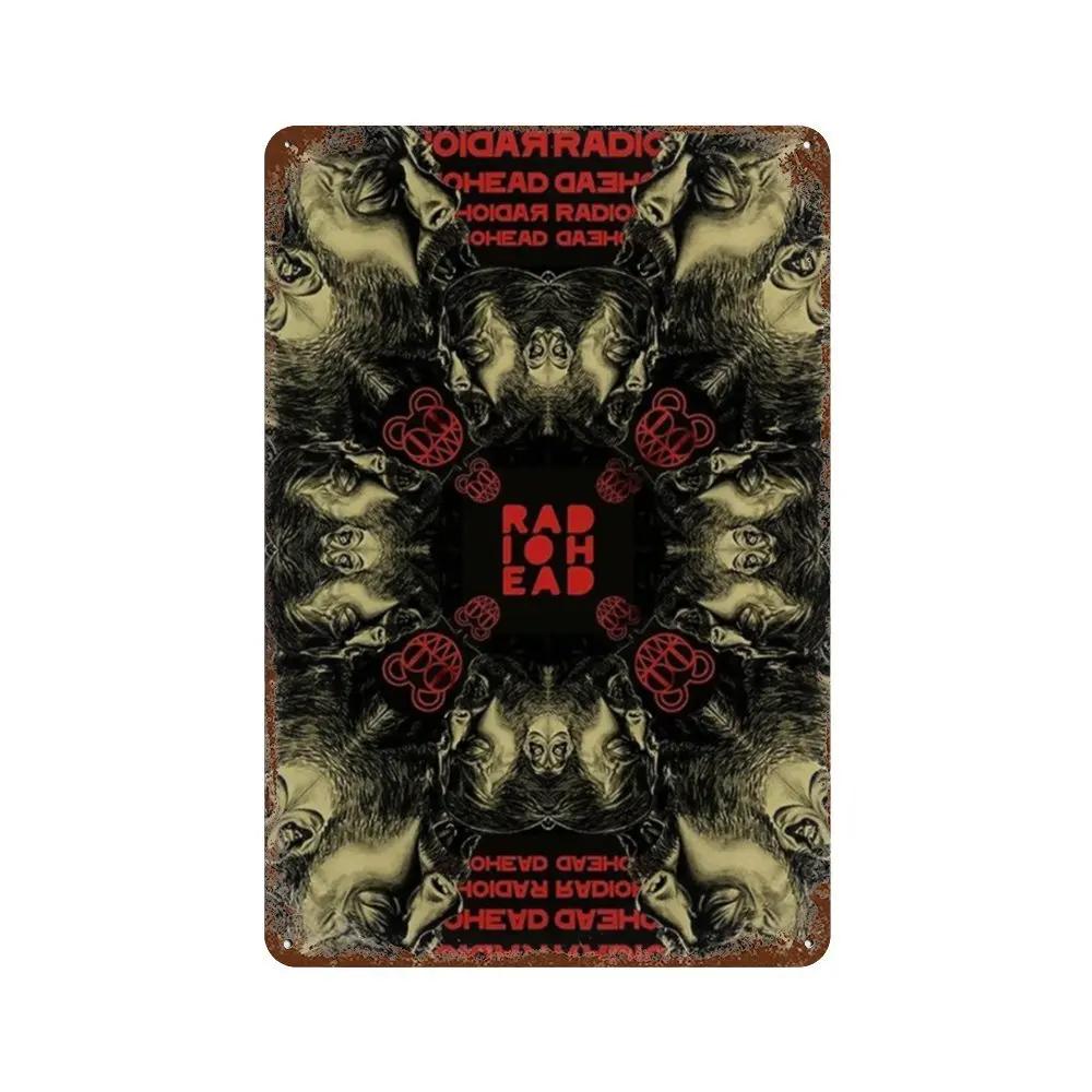 Рок-группа Radiohead Music Art Poster Ретро Металлическая жестяная вывеска Винтажная табличка для дома, комнаты, бара, клуба, мужской пещеры, кафе, декор настенные тарелки
