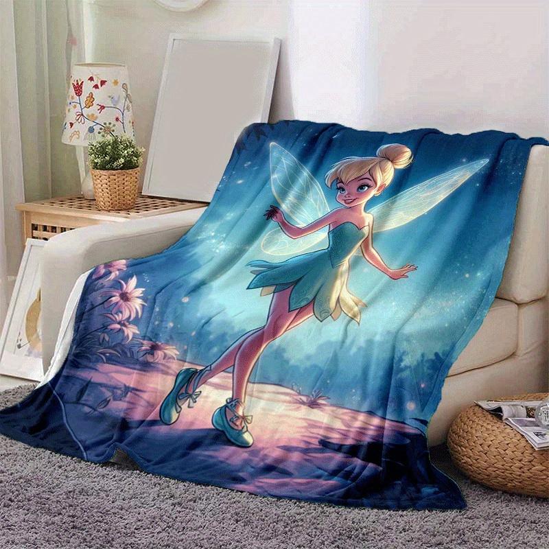 1pc Tinker Bell Printing Blanket - Soft, All-Season Throw for Office Blanket, Car, Travel