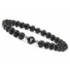 Black White Stone 26 Letters Bracelet Handmade DIY for Women Men Couple Jewelry Friendship Lucky Bead Elastic Bracelet Kids Gift