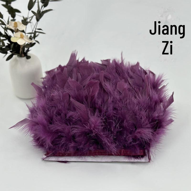 Red Lace Net Turkey Feather Strips for DIY Handmade Wedding Dance Costumes and Decorations