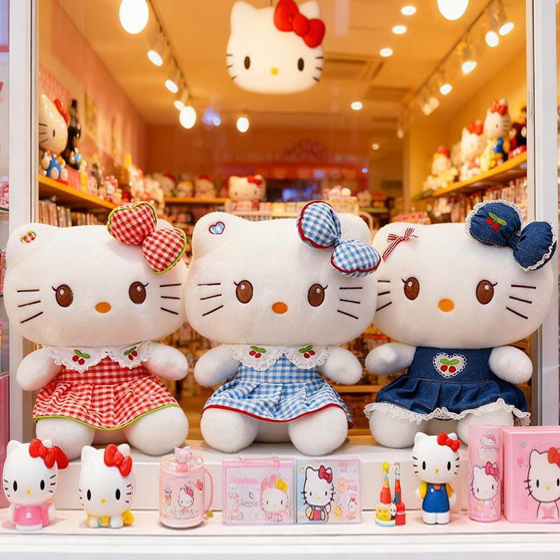 Plush toy Hello Kitty doll cute doll family ornament gift for girls