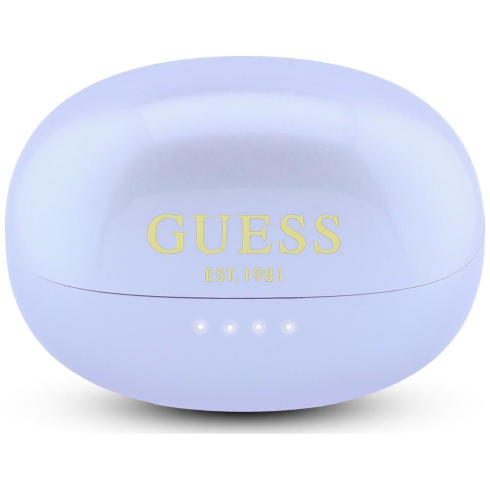 OWS Guess Metalic Finish Electropated Parts Classic Logo Purple Headphones