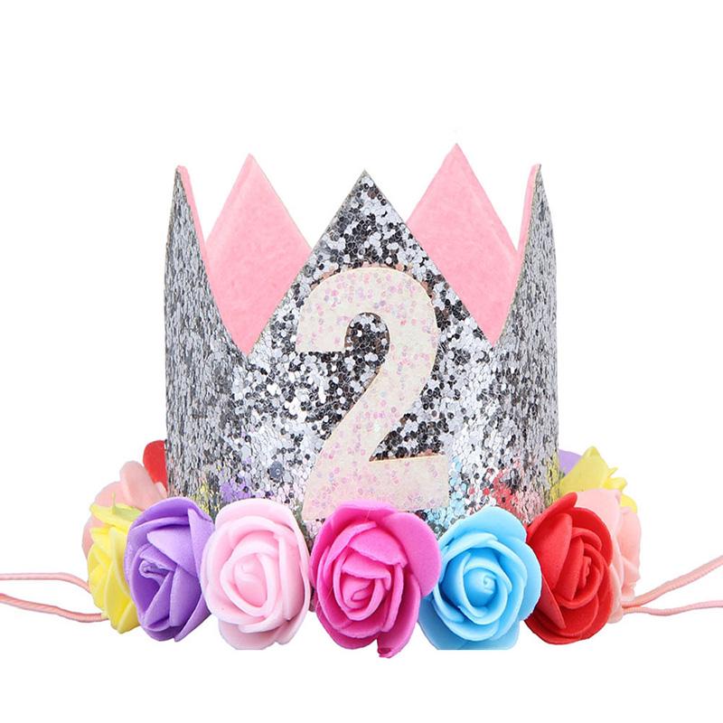 Головной убор на день рождения шляпа корона детский номер фото цветок вечеринка 1 шт день рождения ребенок корона выступление повязка на голову повязка на голову аксессуары