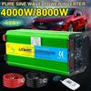 8000 Вт (Вершина горы) 12 В до 230 В 4000 Вт номинальная чистая синусоида инвертор мощности Европейский/универсальный для кемпинга, автономных домашних солнечных систем