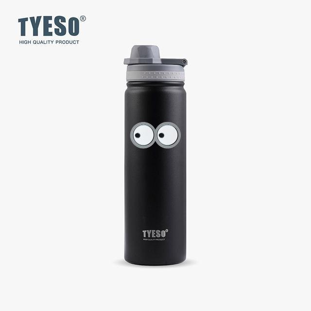 Tyeso 750ML Stainless Steel Thermos Bottle Vacuum Flask Travel Cup Insulated Water Bottle Sport Thermal Cup Mug Hot Cold Mug with Eye Sticker