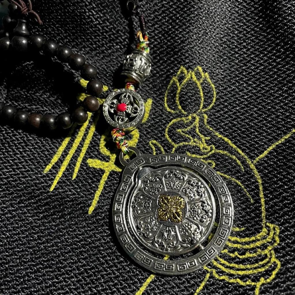 Ожерелье в стиле дзен, крутой кулон с вращающейся поясной биркой Jiugong Bagua, счастливый кулон