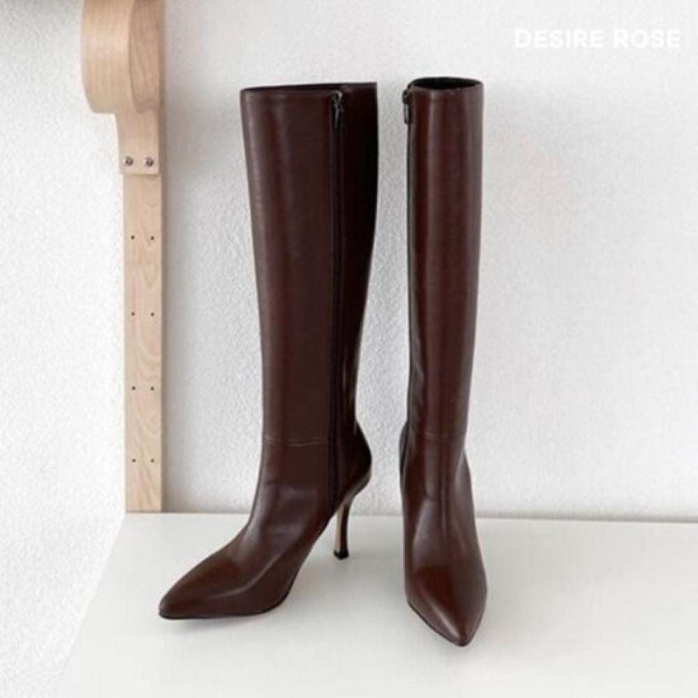 Desire Rose Women Stiletto Long Boots 8.5cm Side Zipper Boot Heel