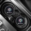 Car Stickers For Alfa Romeo 2Pcs Car Coasters Water Cup Slots Non-Slip Mat Waterproof Drink Pad For Alfa Romeo Giulia Stelvio Gi