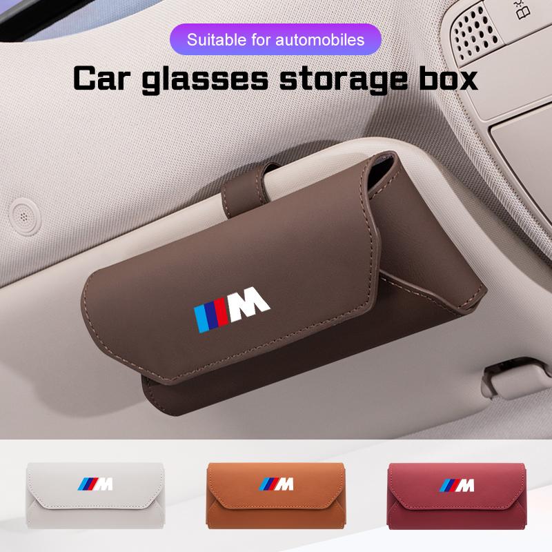 Wheel CAP,Leather Car Visor Glasses Case For BMW M M3 M5 M6 E36 E39 E90 E91 F20 E92 E60 E87 F10 F07 Sunglasses Box Accessories WT5