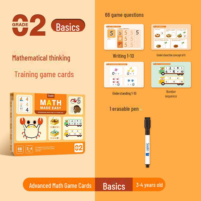 Saalin Math Training Cards: Educational Toys for All Ages, Family Edition, Pre-Primary To Primary School Transition