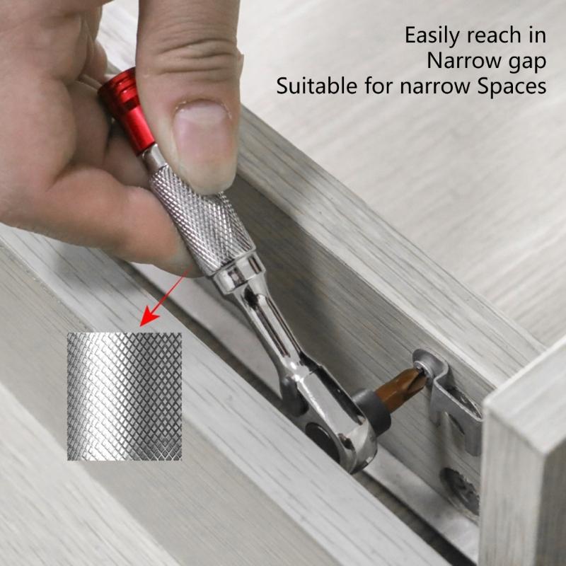 Двухсторонний храповый ключ Инструмент Эргономичная нескользящая рукоятка Привод 1/4" Храповая рукоятка Для использования в домашней мастерской