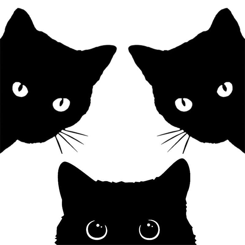 Подглядывание за CAT Cat Black Cat Наклейки на автомобиль Наклейки на окна автомобиля Наклейки для украшения царапин Аксессуары для автомобиля