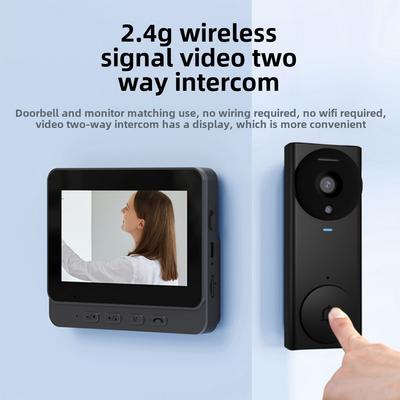 2.4G HD Камера дверного звонка 4.3-дюймовый IPS экран Умный дверной звонок Дом Офис Квартира Видеодомофон Дверная камера