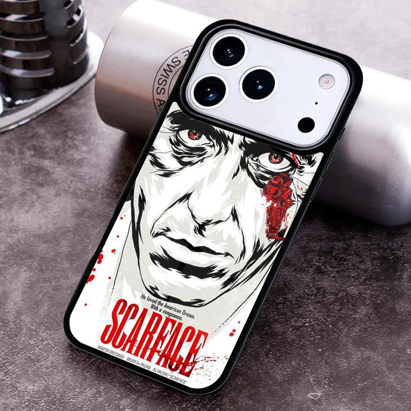 Чехол для телефона с постером Лица со шрамом Тони Монтаны Для iPhone 17,16e,15,14,13,12,11,Mini,Pro,MAX Мягкое Силиконовое Покрытие