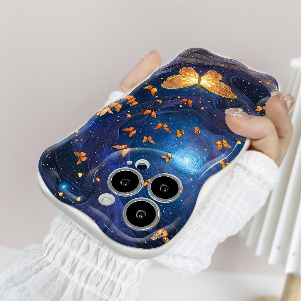 Мультяшный узор кремовая текстура чехол волнистый край мягкий силиконовый чехол для телефона чехол для iPhone Samsung Huawei Honor Xiaomi Redmi Infinix Tecno