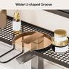 Yousheng Faucet Holder U-Shaped Large Capacity Design Organizer No Drilling Waterproof Rust-Proof Drainage Rack for Toothbrushes Cups Facial Cleanser