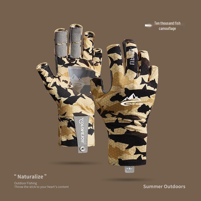Осенне-зимние нескользящие рыболовные перчатки - Теплые, износостойкие, на флисовой подкладке, без пальцев, сенсорные DB68.