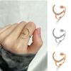 Rhinestone Couple Ring Korean Style Crescent Moon Ring Cute Star Moon Opening Rings  Women