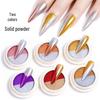 Двухцветная волшебная зеркальная пудра для ногтей: Лазерный титановый золотой и серебряный глиттер