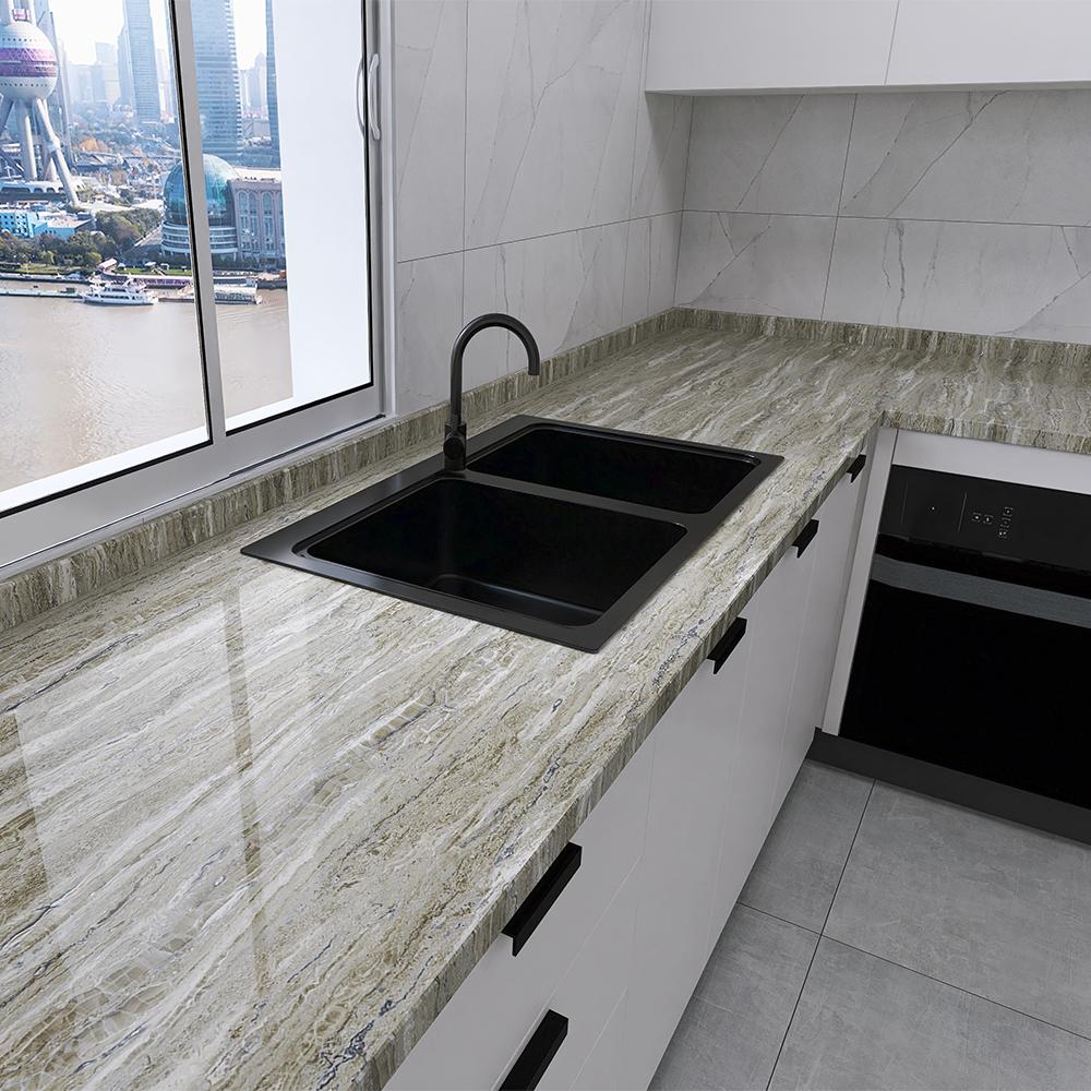 Санитарная кухонная настенная декорация имитация керамической плитки имитация мрамора водонепроницаемые и влагостойкие самоклеящиеся наклейки