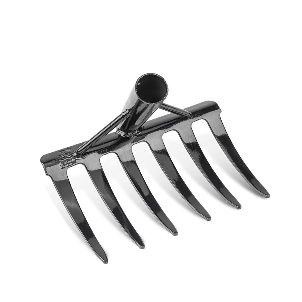 Heavy Duty Steel Garden Rake With 6/8 Sharpness Tines Suitable For Efficient Lawn Care And Soil Aeration In Small Garden