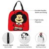 Mafalda Insulated Lunch Bags Cooler Bag Meal Container Quino Argentina Cartoon High Capacity Tote Lunch Box Beach Travel