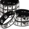 3Pcs Studded Punk Bracelets for Men Women Buckle Cuffs Pyramid Wristband Rivet Cuff Bangle Wear
