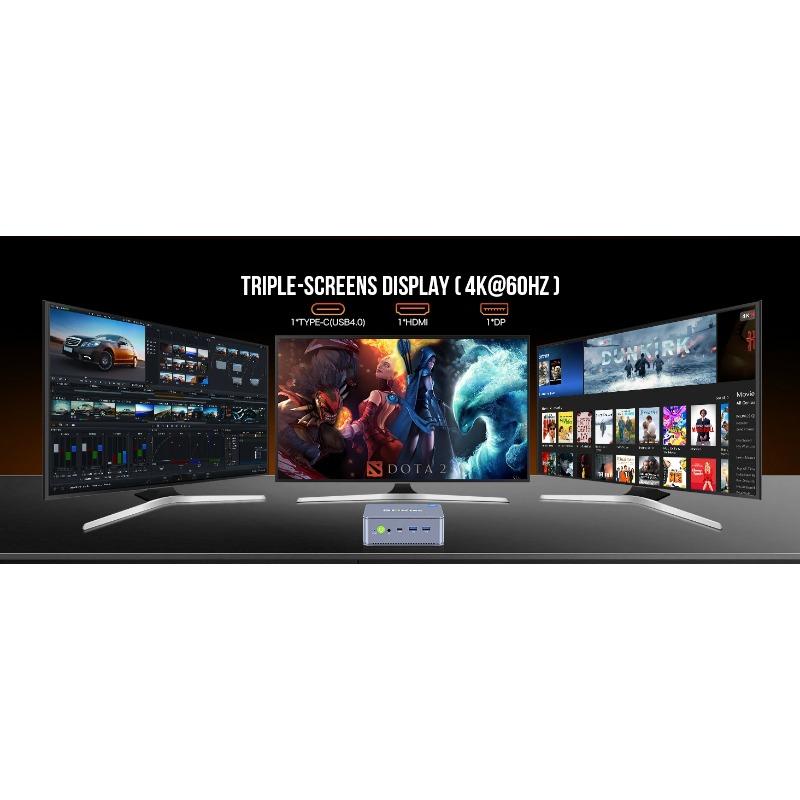 GMKtec K6 Mini PC AMD R7-7840HS 8C/16T 16 Go RAM 512 Go PCIe 4.0 SSD Mini ordinateur de bureau Fenêtre 11 Pro WiFi 6E/BTstimule Type-C