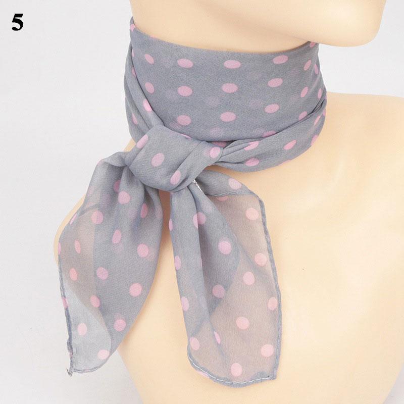 40-65 см Летняя мода шифоновый шарф в горошек женский головной убор квадратный шарф платки женские резинки для волос шейный платок платки