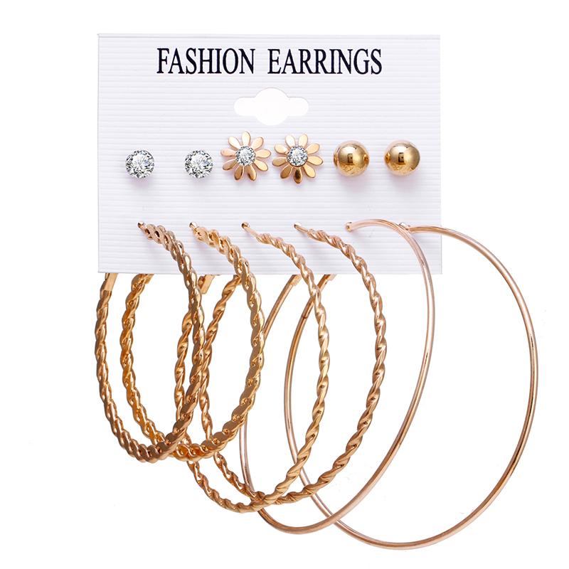 Модные металлические большие серьги-кольца для женщин, элегантные серьги-гвоздики с цирконием, ювелирные изделия, подарки