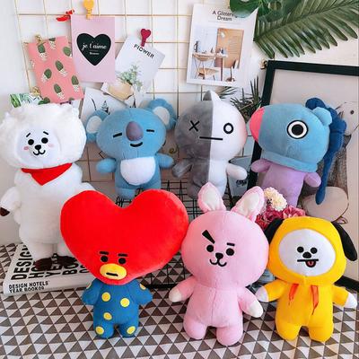 Мультяшные куклы BTS BT21 Bangtan Boys Мягкие игрушки Звезды Кореи TATA Peluche VAN COOKY RJ CHIMMY Мягкие игрушки Подарок на день рождения Девочка Ребенок