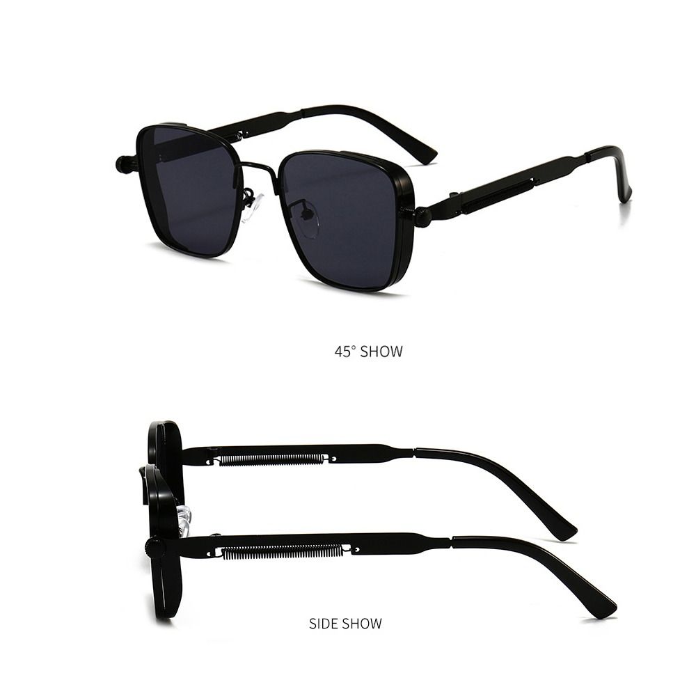 Eye Protection Retro Sunglasses Punk Black Shades Glasses Metal Frame Sunglasses for Women Men