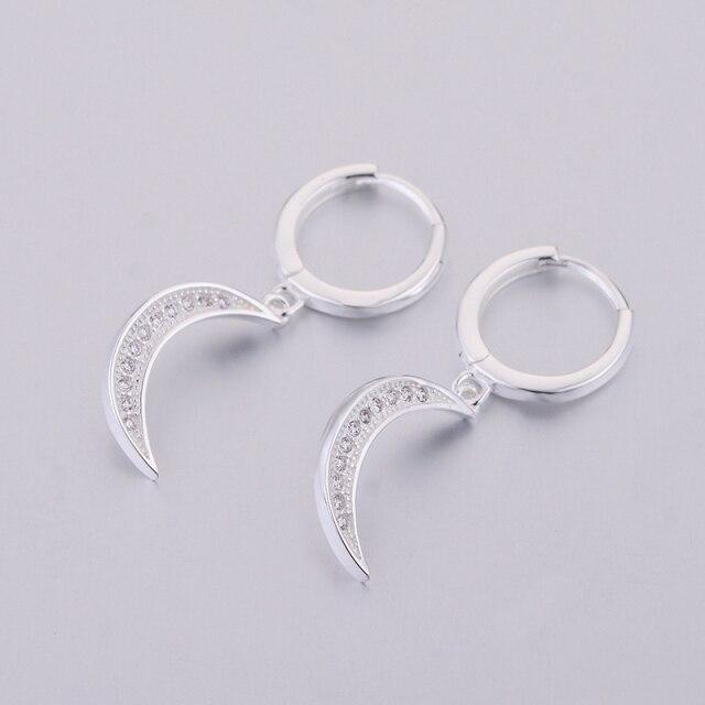 100% 925 пробы серебро маленькие круглые золотые молнии циркониевые серьги-кольца клипсы для женщин Pendientes геометрические