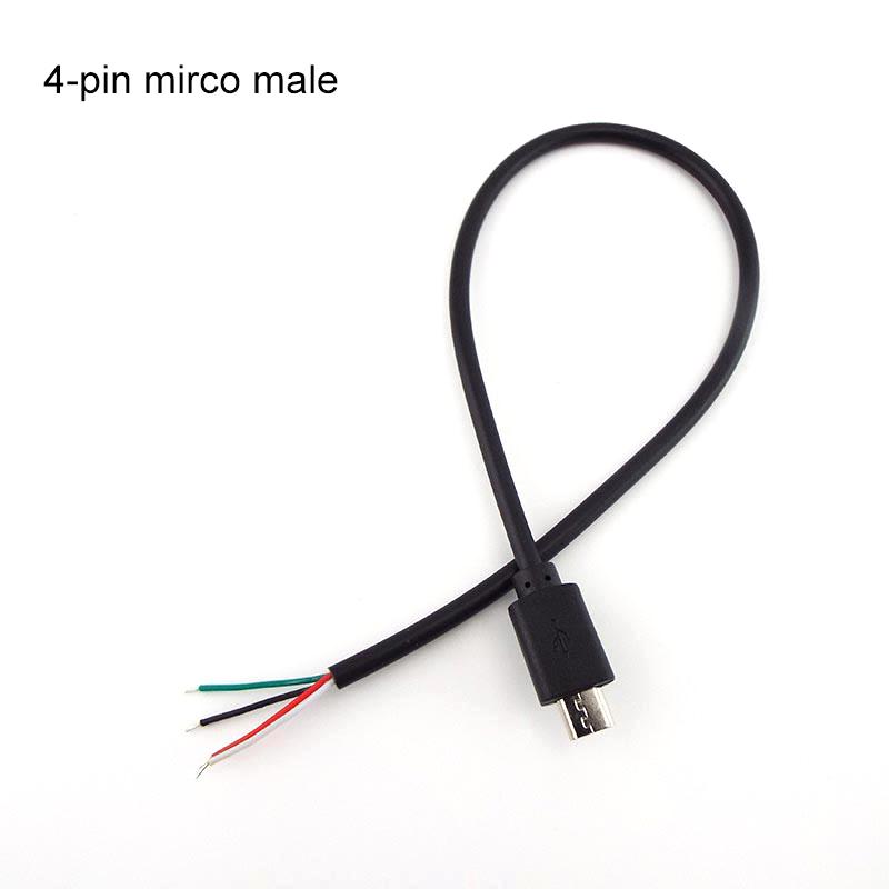 Провод Micro USB 2.0 Type-C AUX Mono Connector Удлинительный кабель для блока питания Зарядное устройство Мужской-Женский 2-контактный 4-контактный кабель для передачи данных