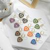Heart-shaped Colorful Drop Earrings Women