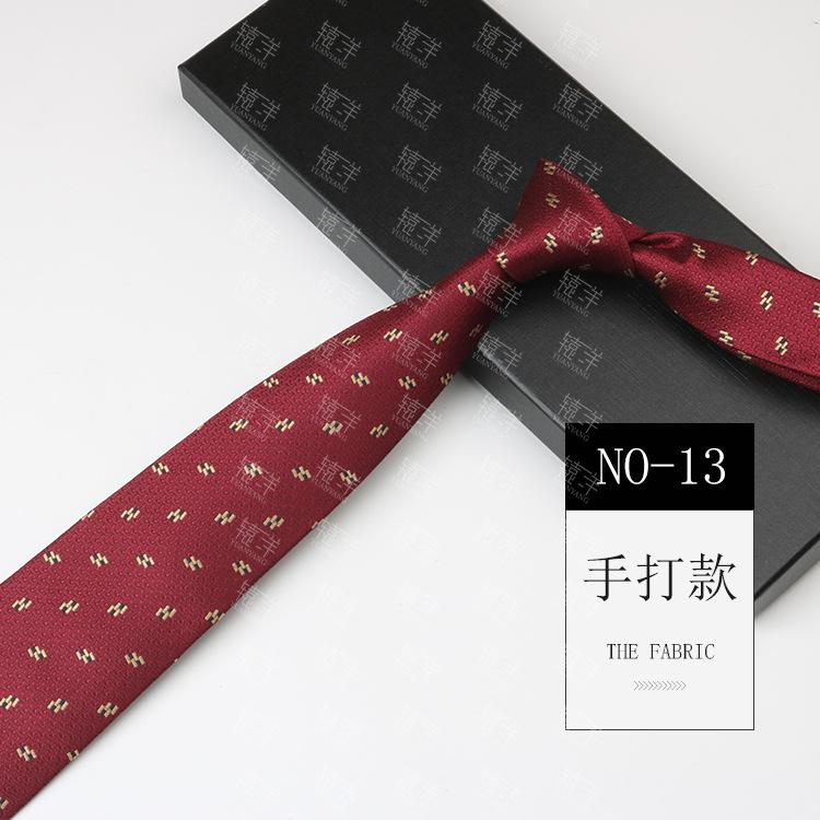 Tie Wedding Groom Business Men Retro Pattern Dress Burgundy Hand Style 8Cm Hand Tie