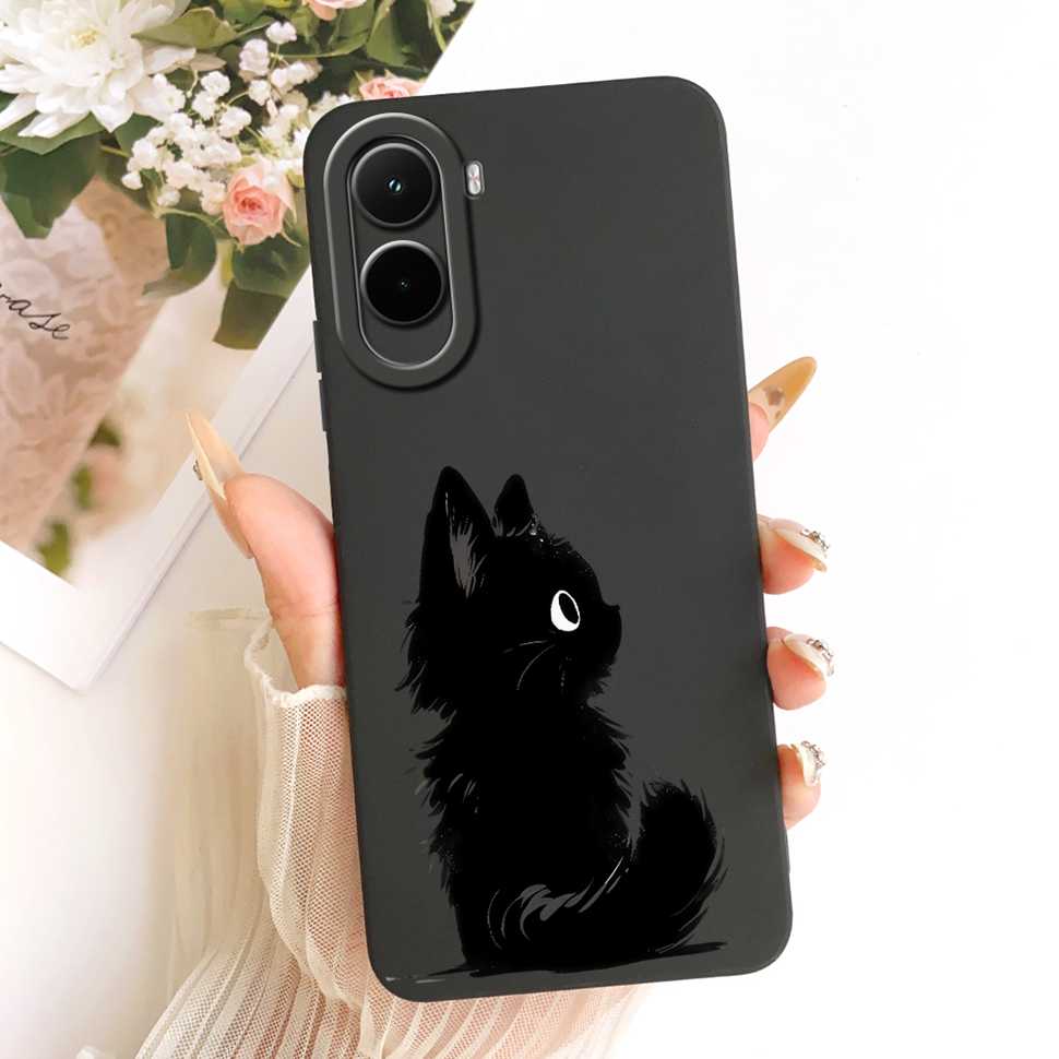 Silicone Case For Xiaomi Poco M7 4G Case Cute Cat Flowers Soft Slim Phone Cases For Xiaomi Poco M7 PocoM7 4G Cover Bumper