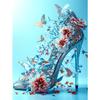 5d DIY Алмазная картина, вышивка крестом, бабочка, цветок, высокие каблуки, алмазная вышивка, мозаика, полная круглая дрель, домашний декор, искусство