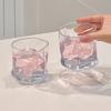 Pink Butterfly Irregular High Beauty Transparent Crystal Glass Cup Cold Drink Cup Twist Cup Household Juice Whiskey Glass 250ml