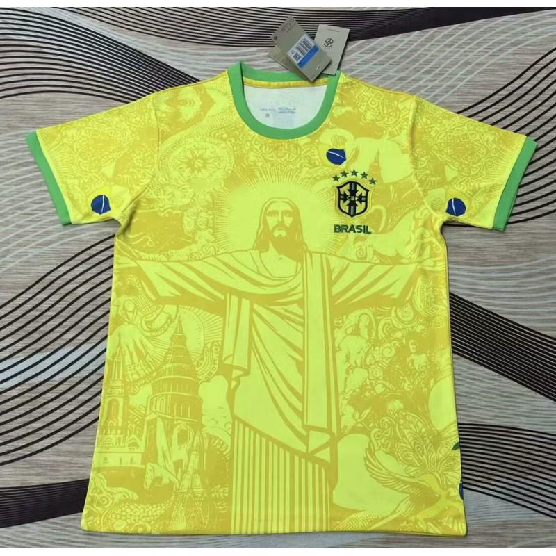 Brazil National Team Soccer Jersey Men Women Short Sleeve Training Match Shirt Breathable Sportswear