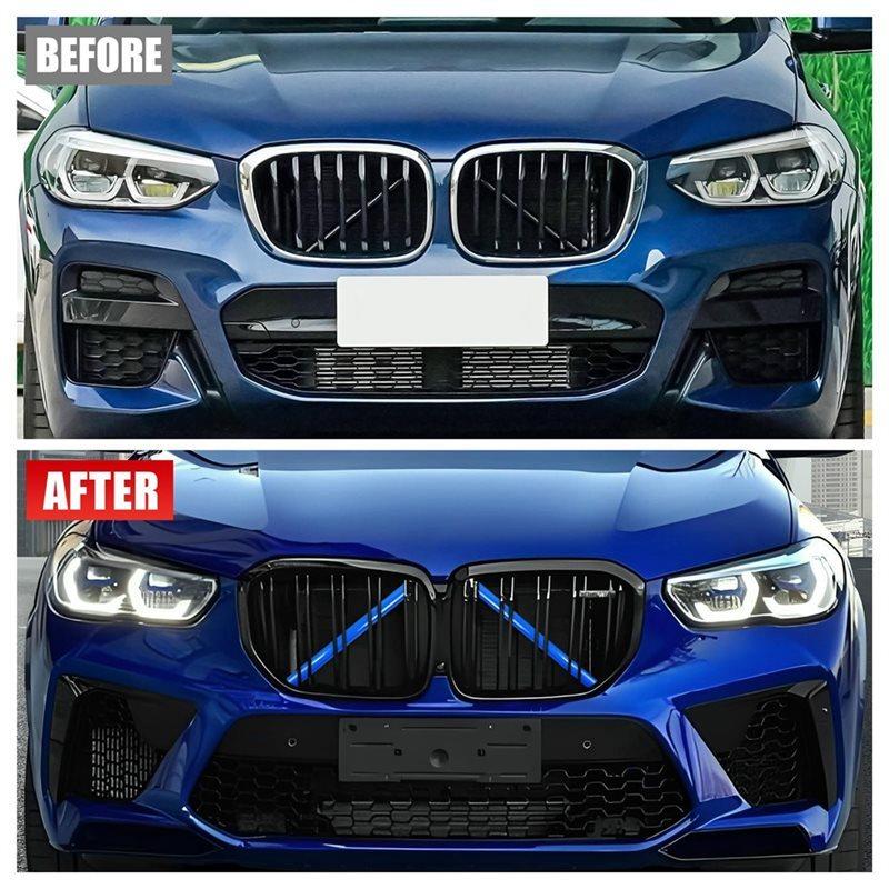 Полоски для решетки и отделка для BMW X3 G01 X4 G02 X5 G05 X6 G06 Накладки-обертки для передней решетки Аксессуары Синие