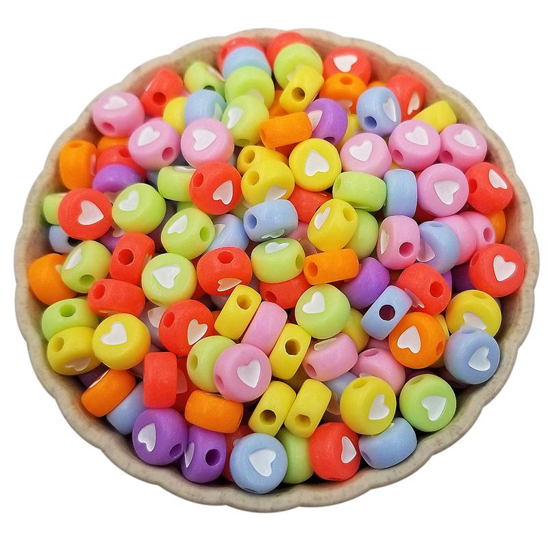 100 шт. карамельный цвет DIY акриловые круглые бусины милые улыбающиеся бусины с отверстием для изготовления ювелирных изделий