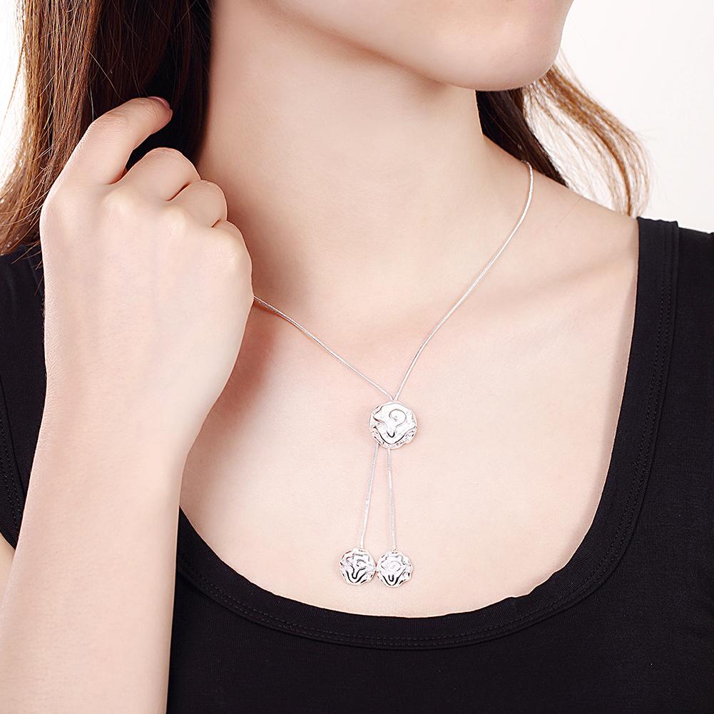 Pretty Woman Party Fine Jewelry Set 925 Sterling Silver Rose Flower Necklace Stud Earrings Fashion Brands Charms Christmas Gifts