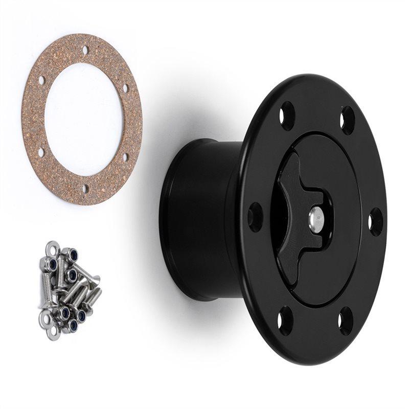 New Aluminum Billet Fuel Cell/6 Bolt Surface Oxidation Fuel Surge Tank Cap Flush Mount ID 35.5Mm Openings