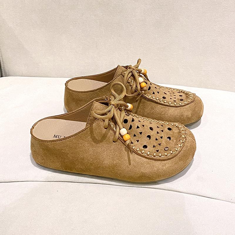 One Pedal and Half Drag Women's New Early Autumn Lazy Casual Fashion Versatile Single Shoes