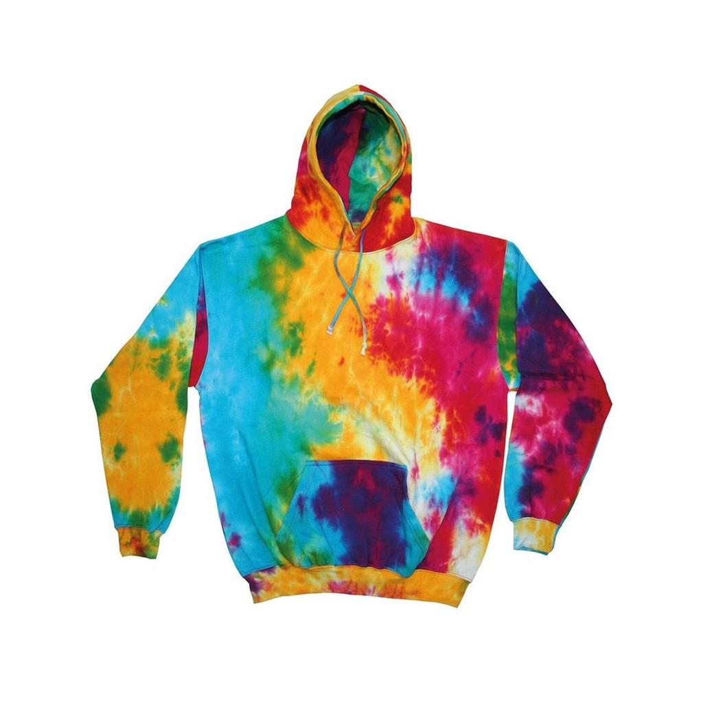Colortone Пуловер с капюшоном унисекс Rainbow Tie Dye