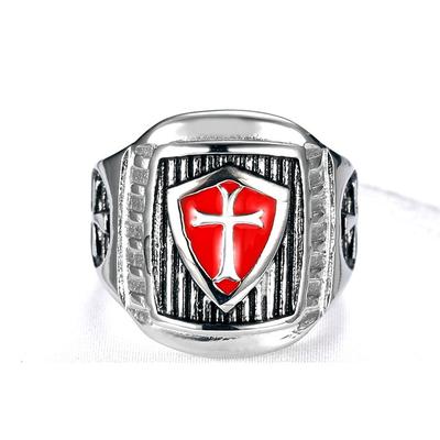 Серебряное кольцо S925, персонализированное ретро-черное кольцо, масонское кольцо тамплиеров