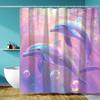 1 шт. Фэнтези Фиолетовый Дельфин Микрофон Цифровая Печать Занавеска для Душа с Яркими Океаническими и Пузырчатыми Узорами, В комплекте с Крючками