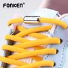 FONKEN Elastic No Tie Shoelaces Flat Shoe Laces For Kids and Adult Sneakers for Shoelace Quick Wear Lazy Metal Lock Laces Shoe Strings
