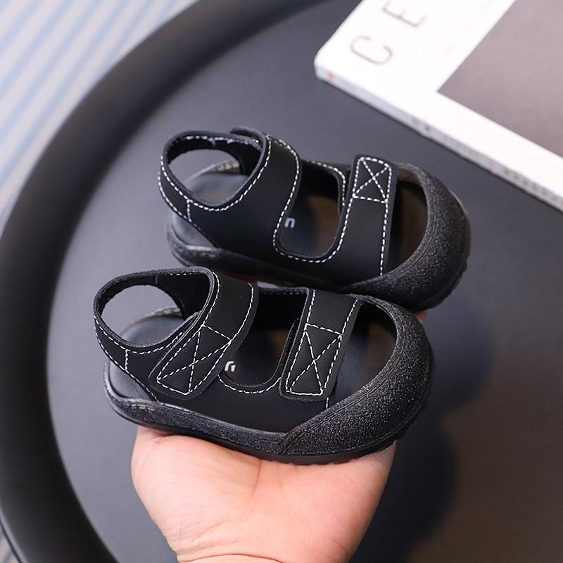 Summer Baby Soft Sole Walking Sandals, Closed-Toe Anti-Collision Beach Shoes for Infant Boys Girls